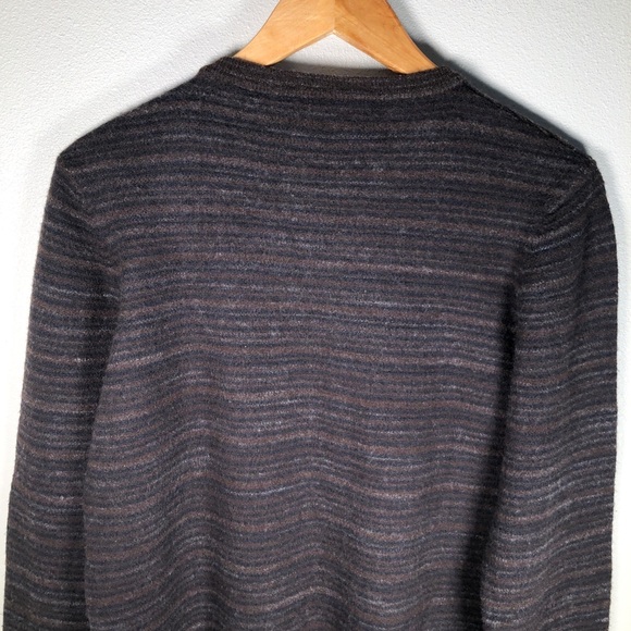 SOLD - Billy Reid Blurred Striped Wool Crew Sweater XL - Picture 5 of 10